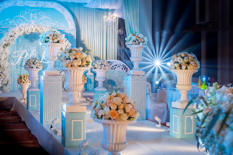【梦鹿婚礼】唯美浪漫蒂芙尼蓝纱幔定制婚礼