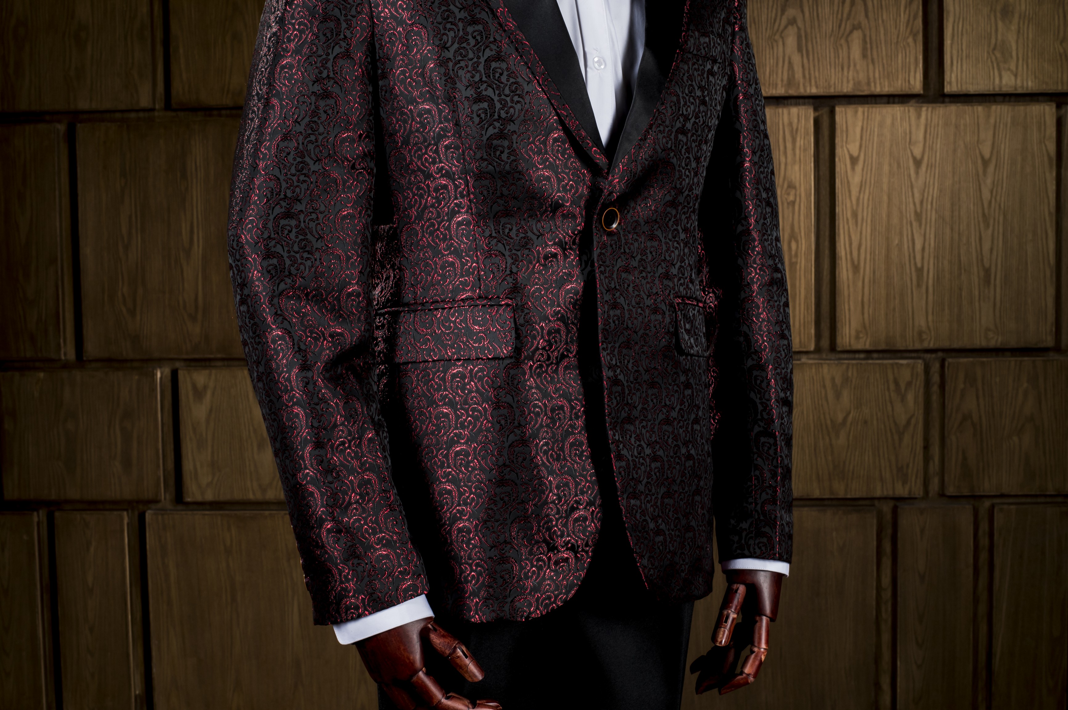 【邦德西服】量身定制印花酒红系列