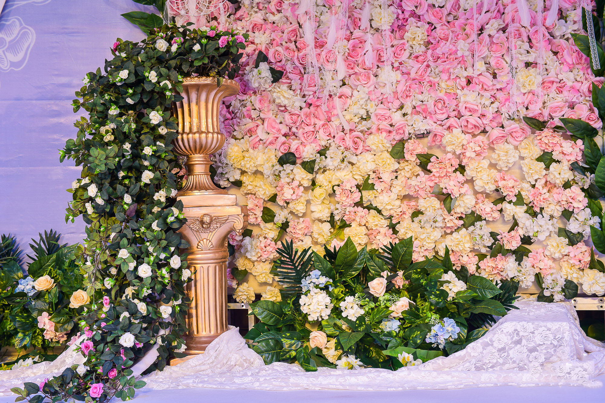 【喜库】2018紫外光来袭-- 梦幻粉紫欧式花墙