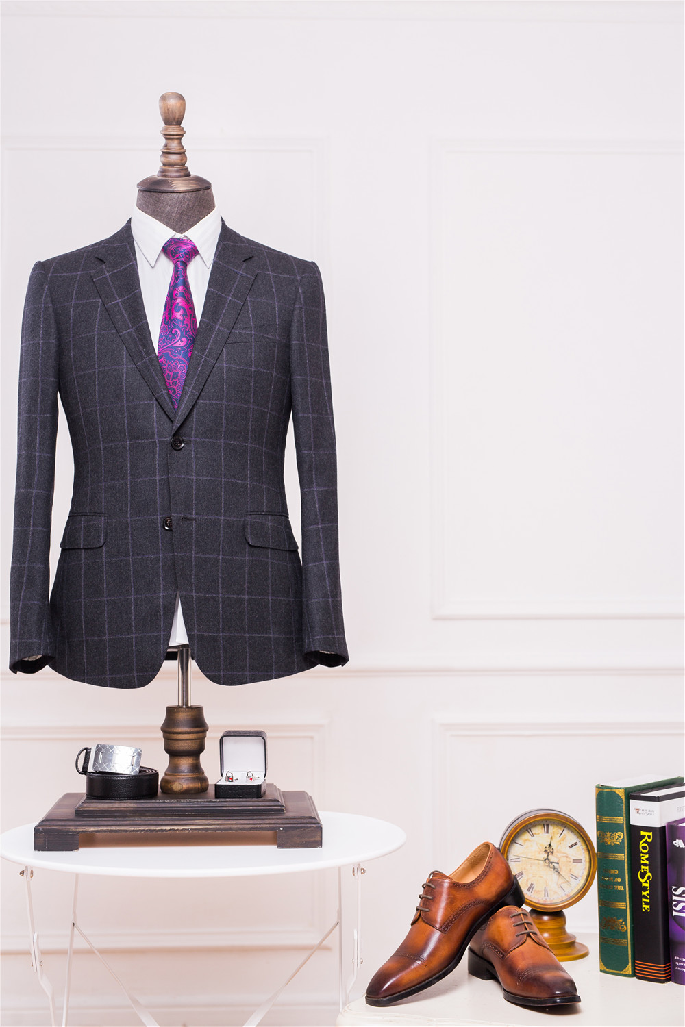 【莱克伊登高级西服定制】纯羊毛格子