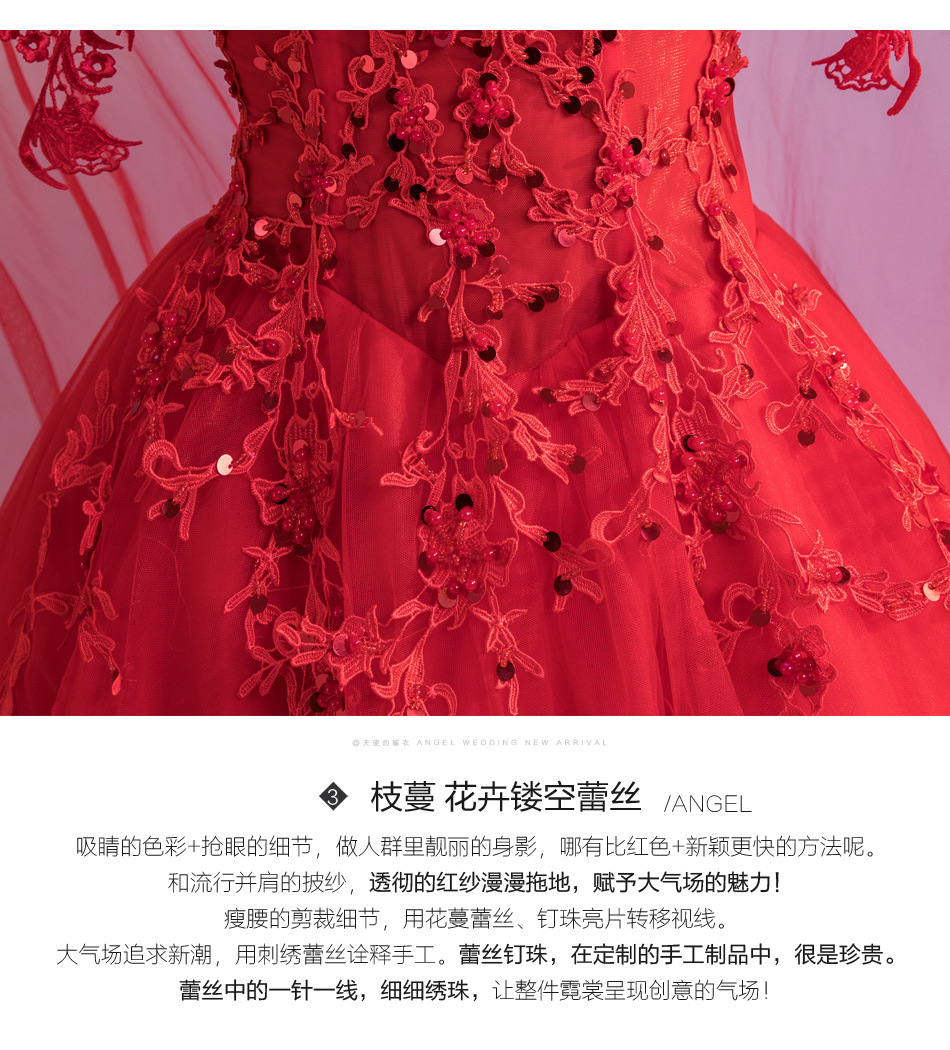 新娘婚纱红色_新娘穿红色婚纱图片(3)