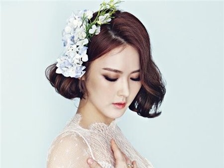 短发韩式新娘发型图片