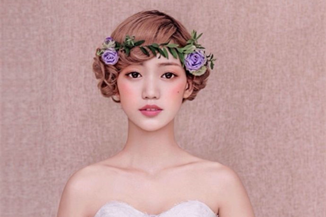 新娘短发造型图片韩式