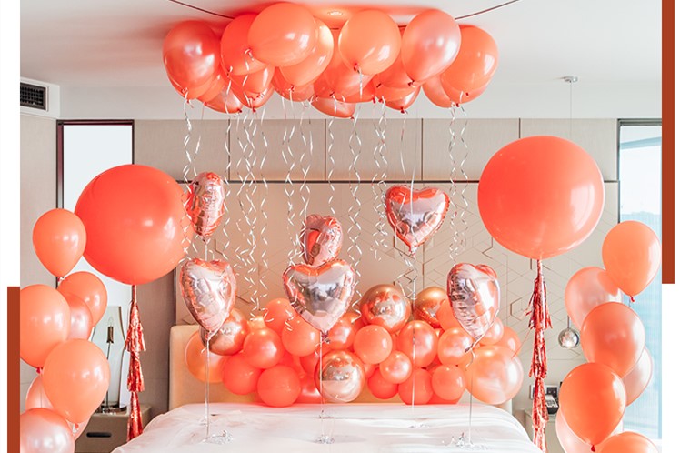 结婚房间气球布置图片