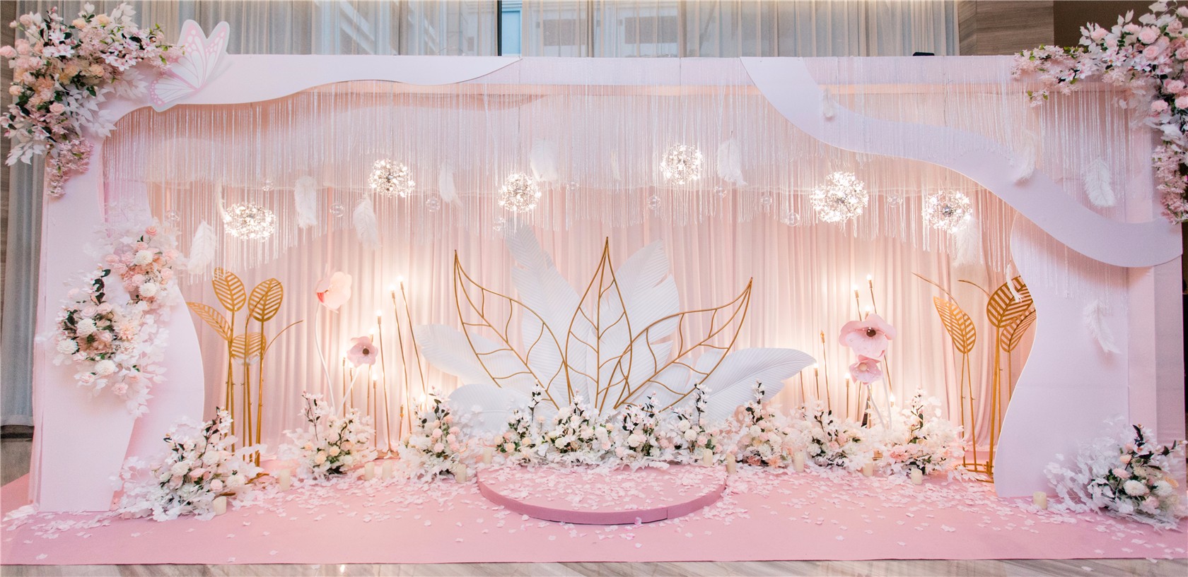 【蝶舞之恋】浪漫粉公主婚礼布置