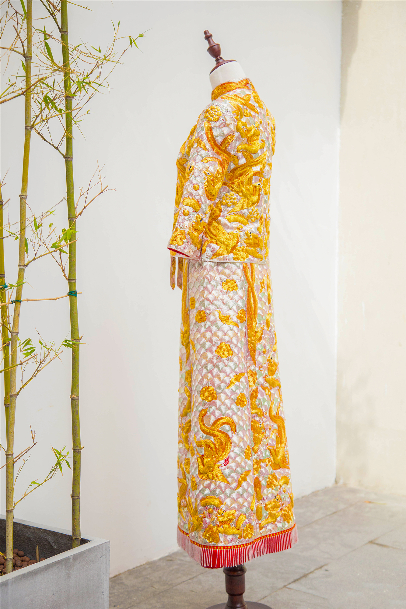 【褂皇】金龙金凤 胡杏儿 款纯手工龙凤褂租赁