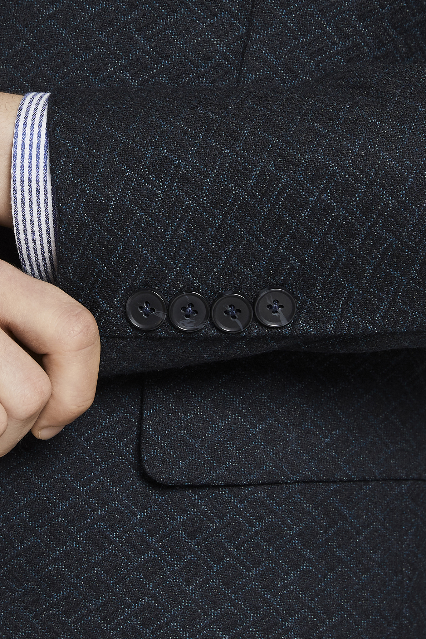 泰利亚tallia面料蓝绿色提花休闲单西上衣