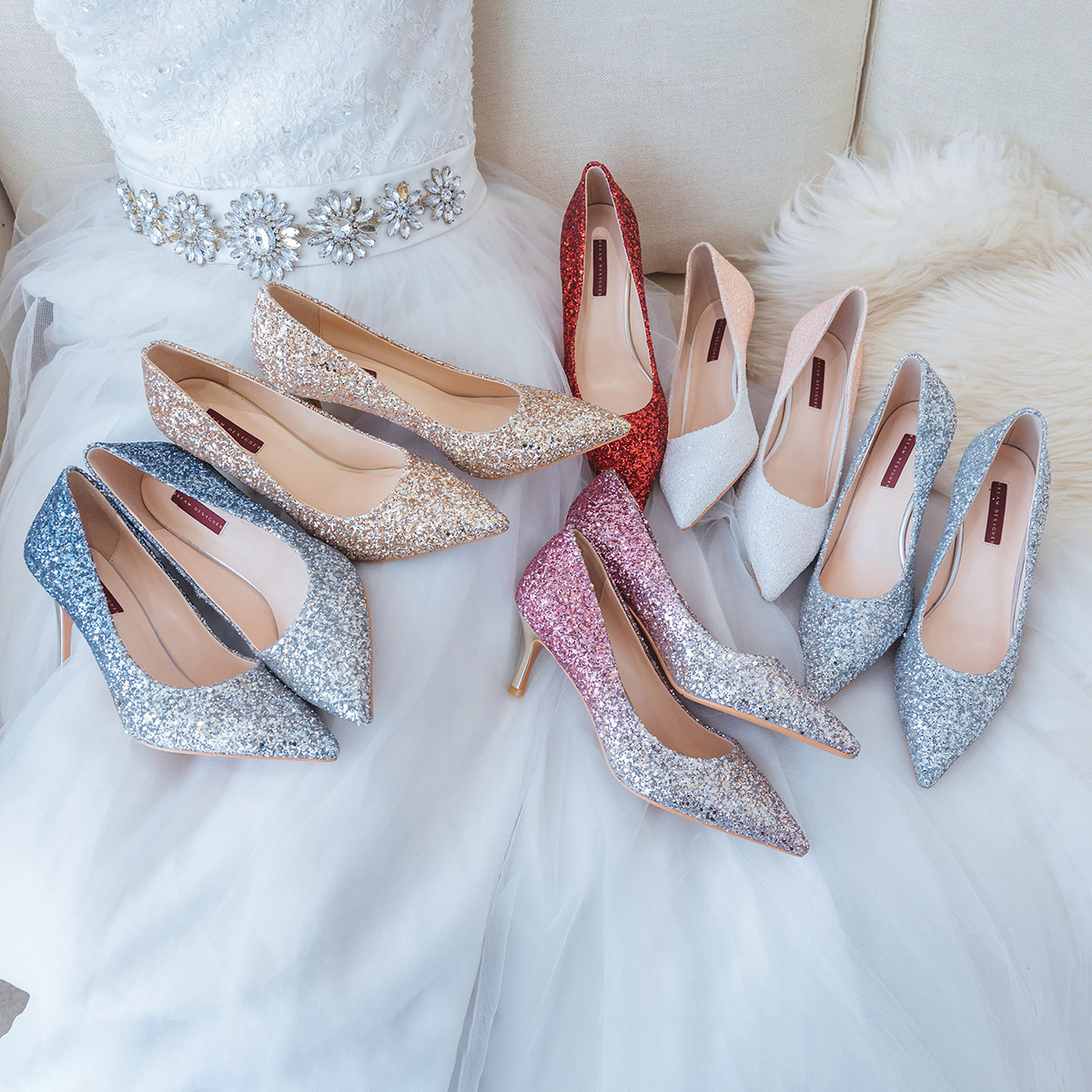 灰姑娘水晶鞋婚鞋女2020新款婚纱新娘鞋银色高跟鞋女细跟公主水钻-阿里巴巴