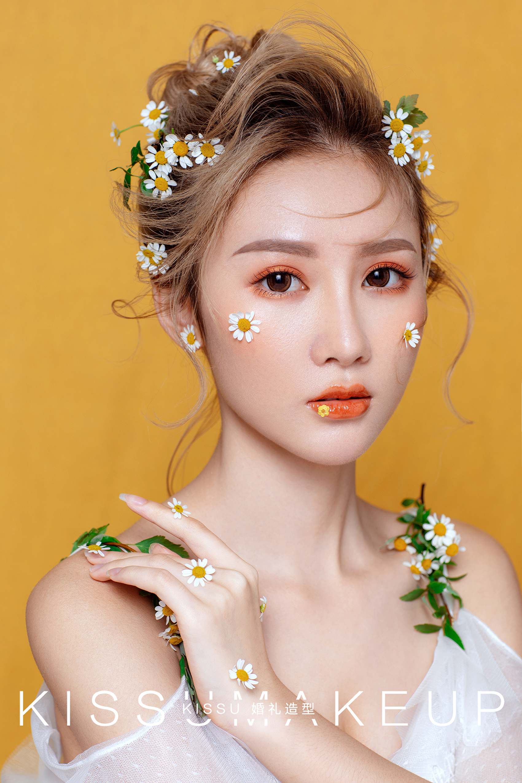 森系鲜花新娘造型 甜美气质