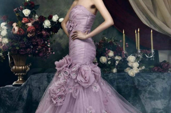 紫色婚纱