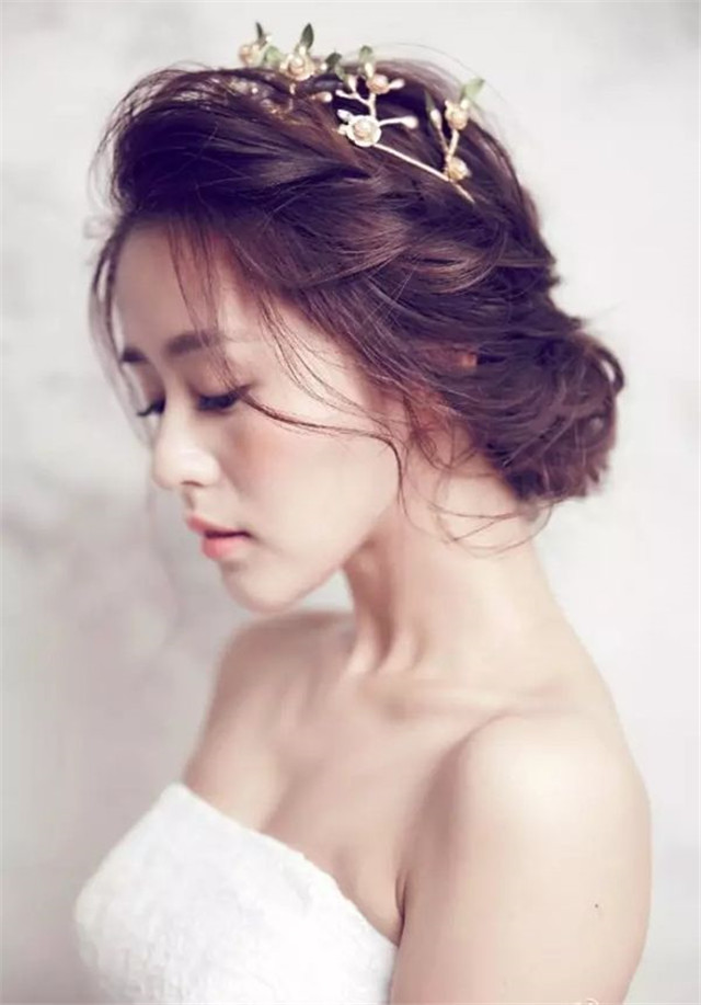 韩式婚纱照新娘发型图片