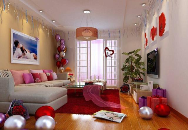 婚房客厅怎么用气球简单布置