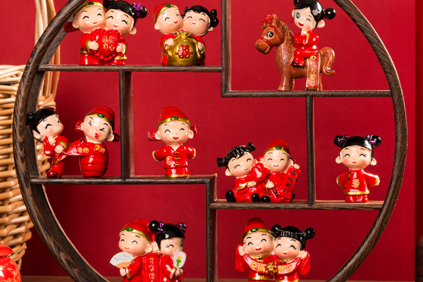 金童玉女屏风摆件