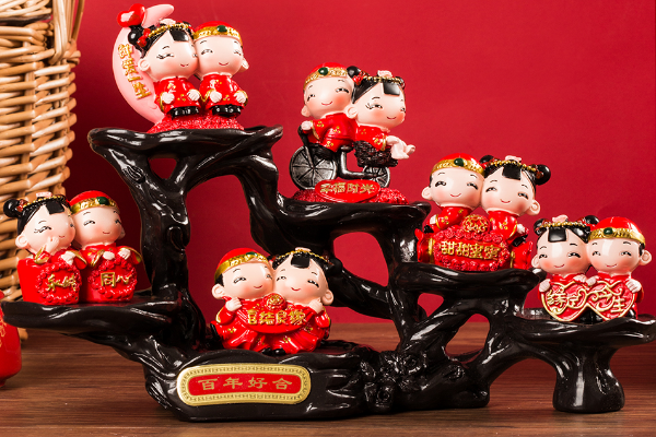 龙凤呈祥古藤摆件