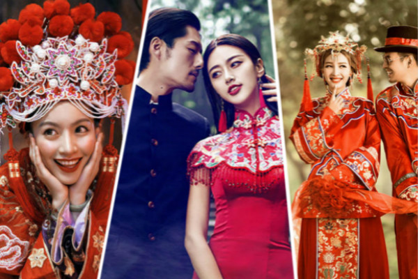 中式婚纱照图片大全 中式婚纱照一定要穿红色吗