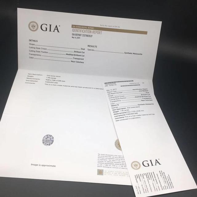 GIA莫桑石证书