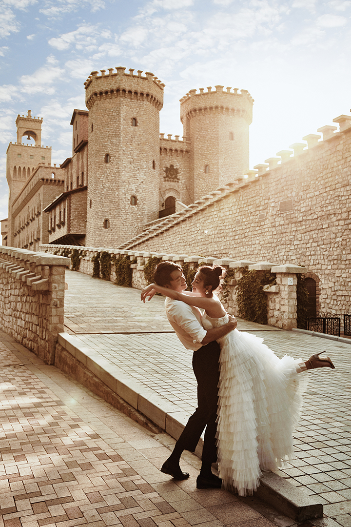 西安酒庄城堡婚纱照图片