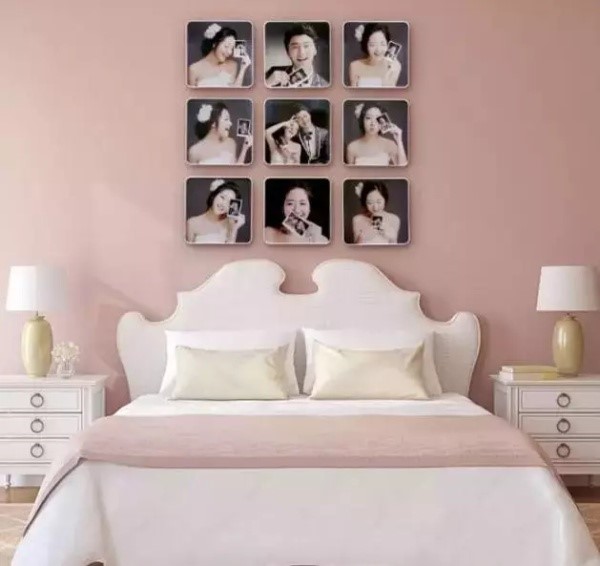 床头婚纱照适合的多张拼接