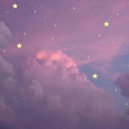 粉色云朵和星星