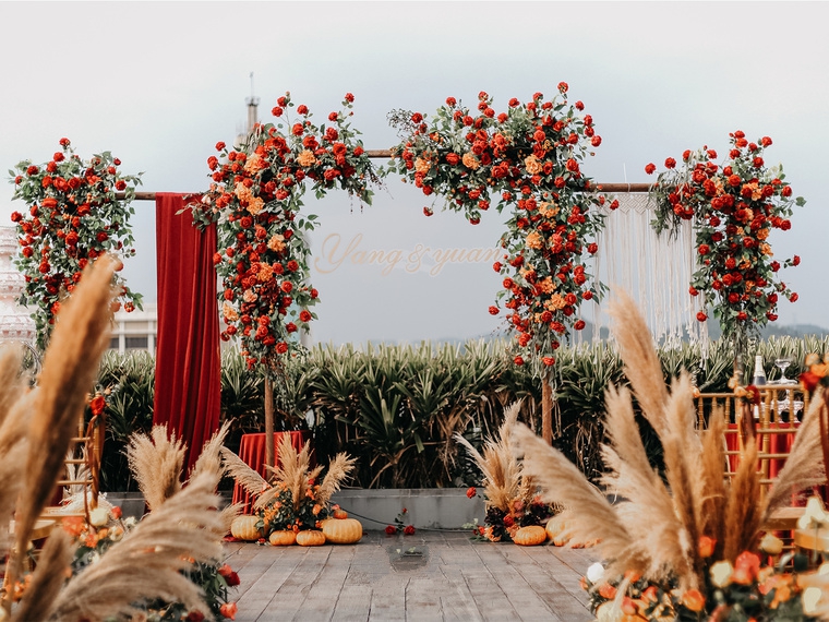 艺铂婚礼|《十三》户外秋色婚礼文艺唯美屋顶婚礼