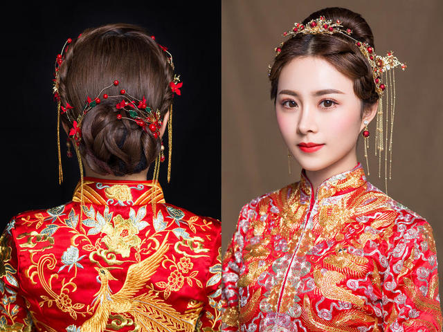中式龙凤褂新娘发型