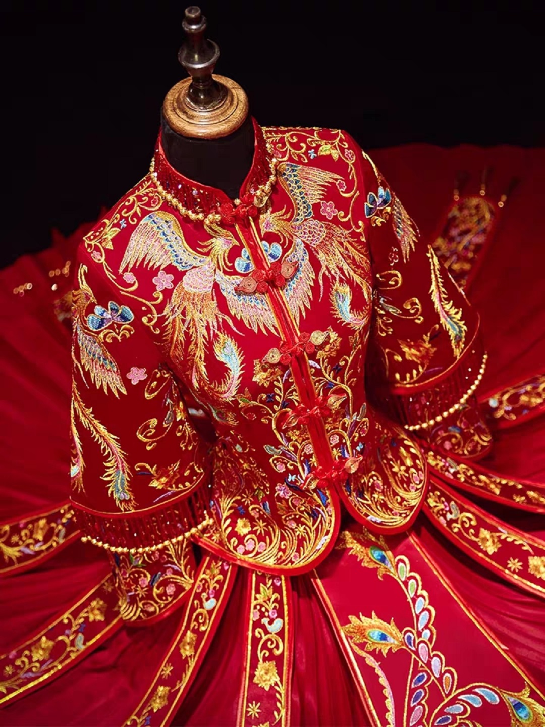 【2020】结婚嫁衣长袖中式龙凤褂秀禾喜服 -婚纱礼服【婚礼纪】