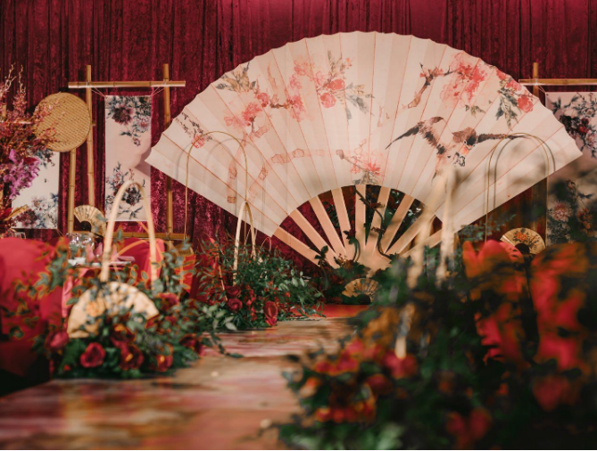 中式风格室内婚礼现场布置图片5