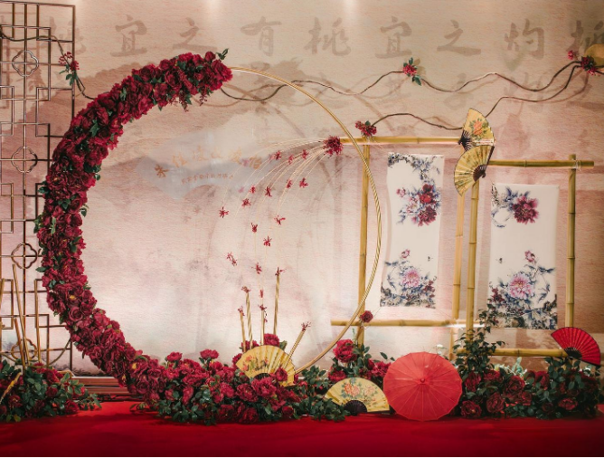 中式风格室内婚礼现场布置图片6