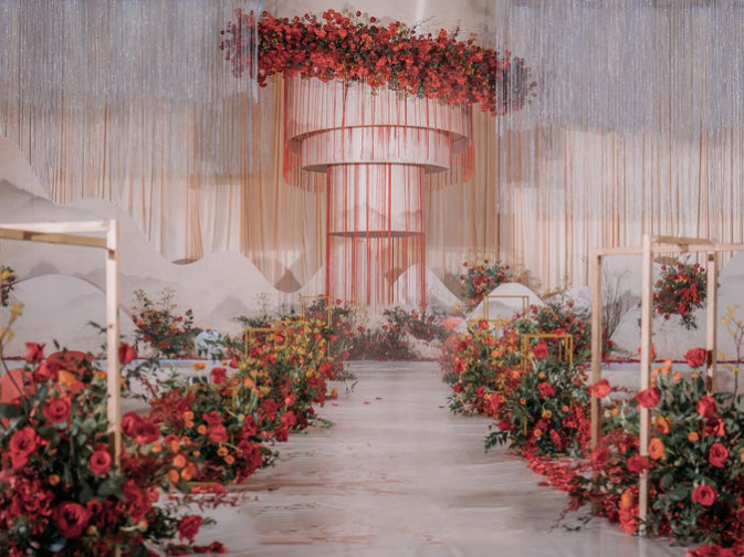 中式风格室内婚礼现场布置图片7