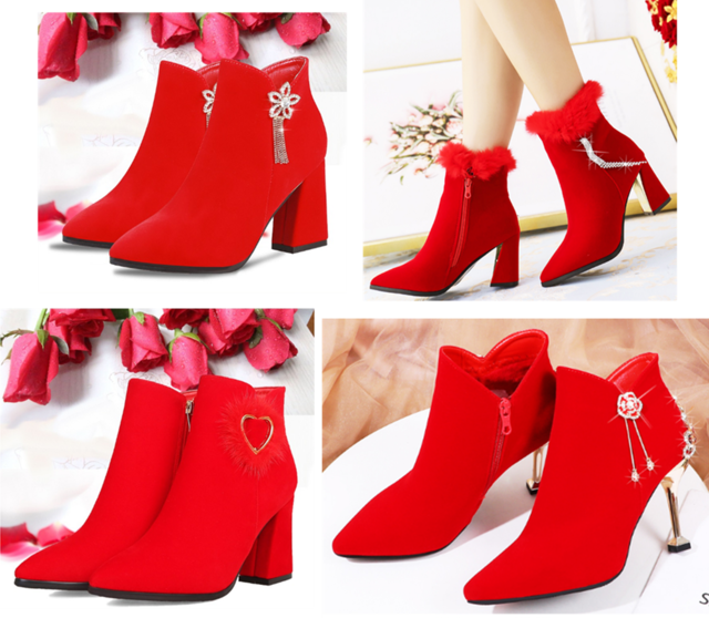 红色婚鞋