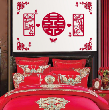 中式婚房卧室布置图片1