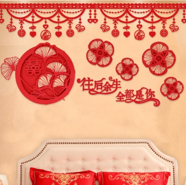 中式婚房卧室布置图片2