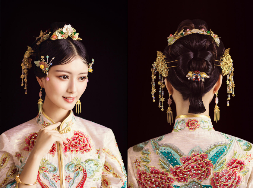 复古中式新娘发型图片3