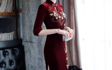 中老年冬季旗袍裙图片