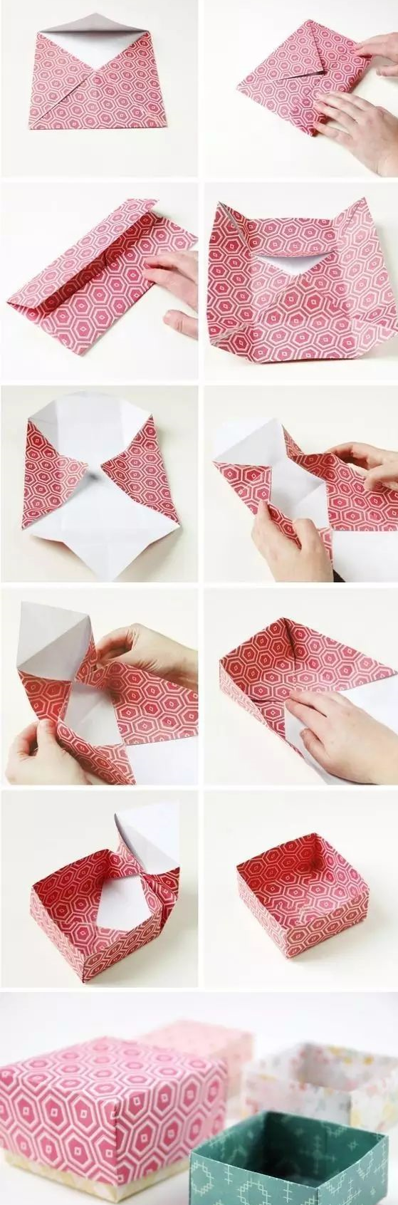 生日礼物盒的折法 5款简单有创意礼物盒折叠教程(图2)