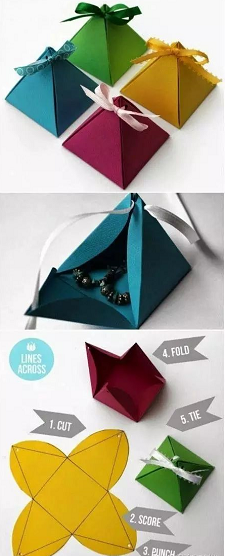 三角生日礼物盒折法