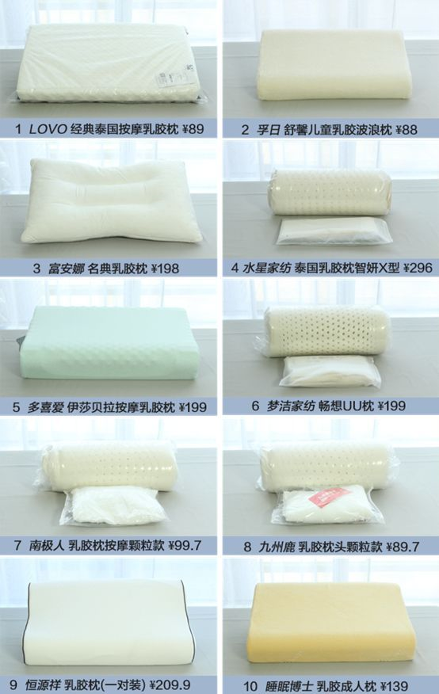 乳胶枕种类