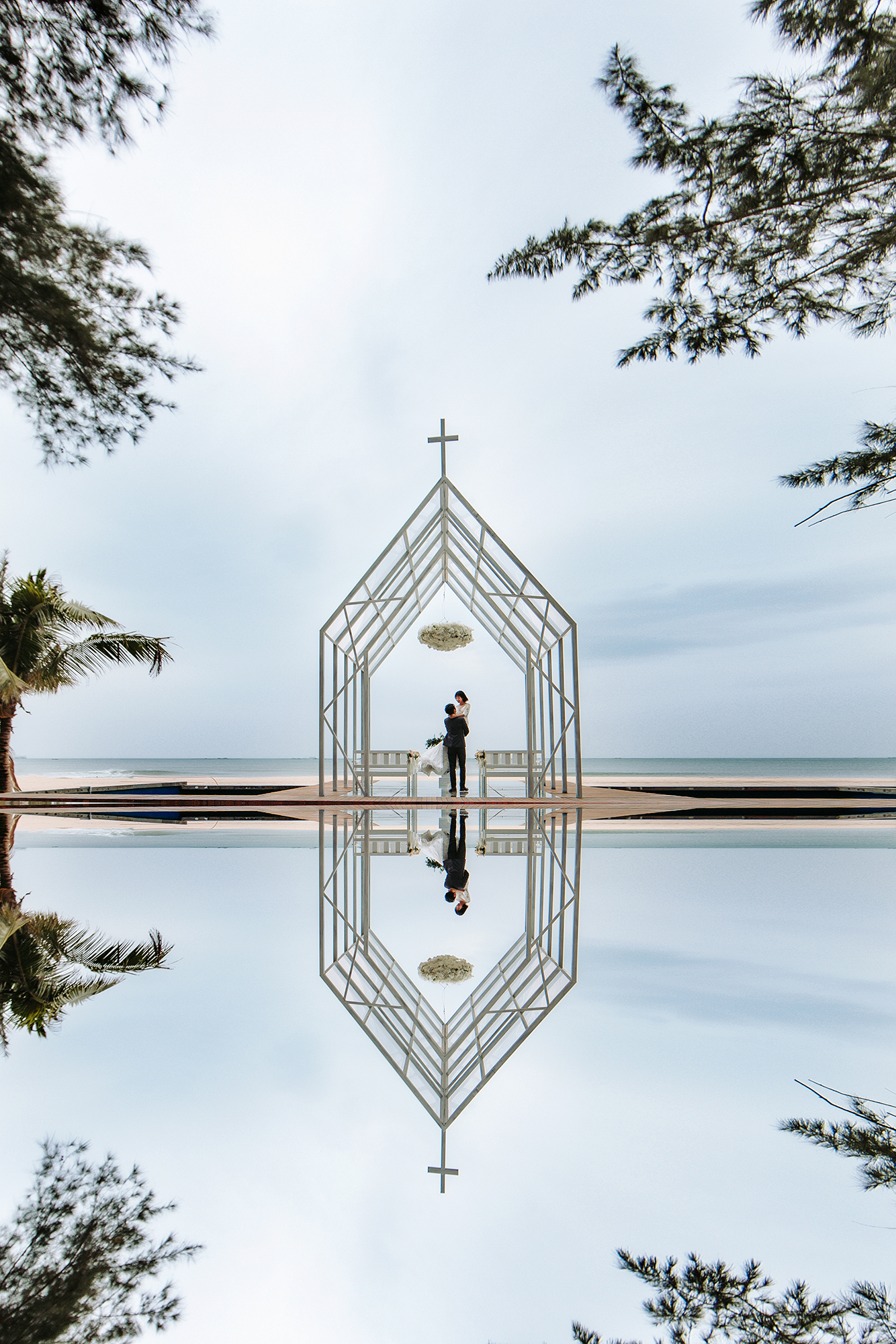 三亚旅拍海景+沙滩+椰树林特色婚纱摄影