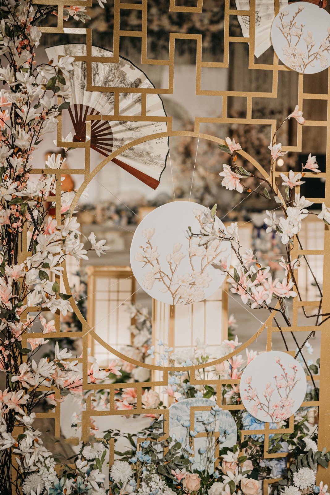 新中国风新中式小型婚礼粉蓝新中式