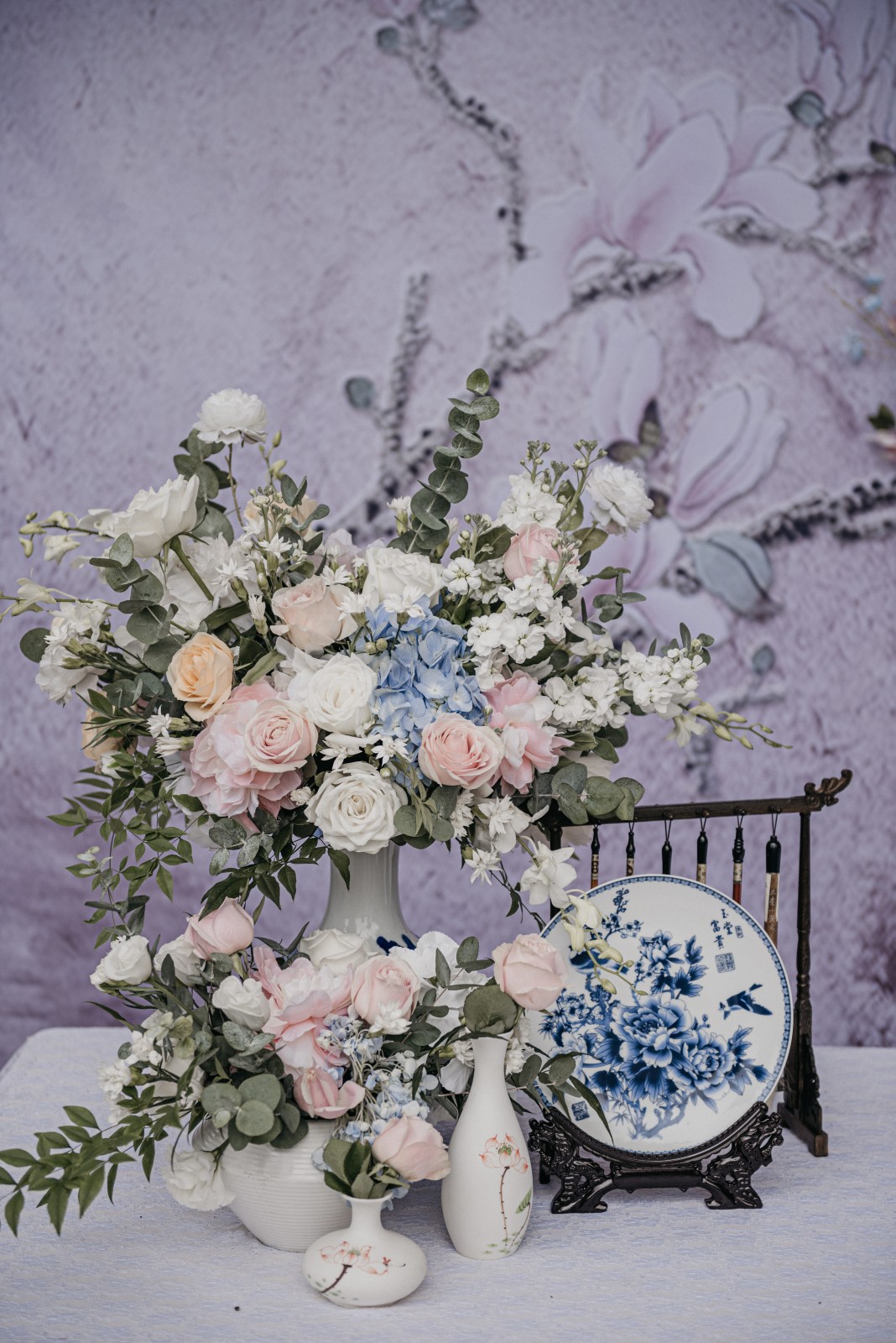 新中国风新中式小型婚礼粉蓝新中式