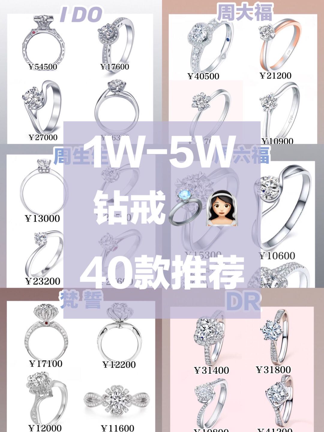 1W-5W预算钻戒款式推荐，买这些绝对不会错