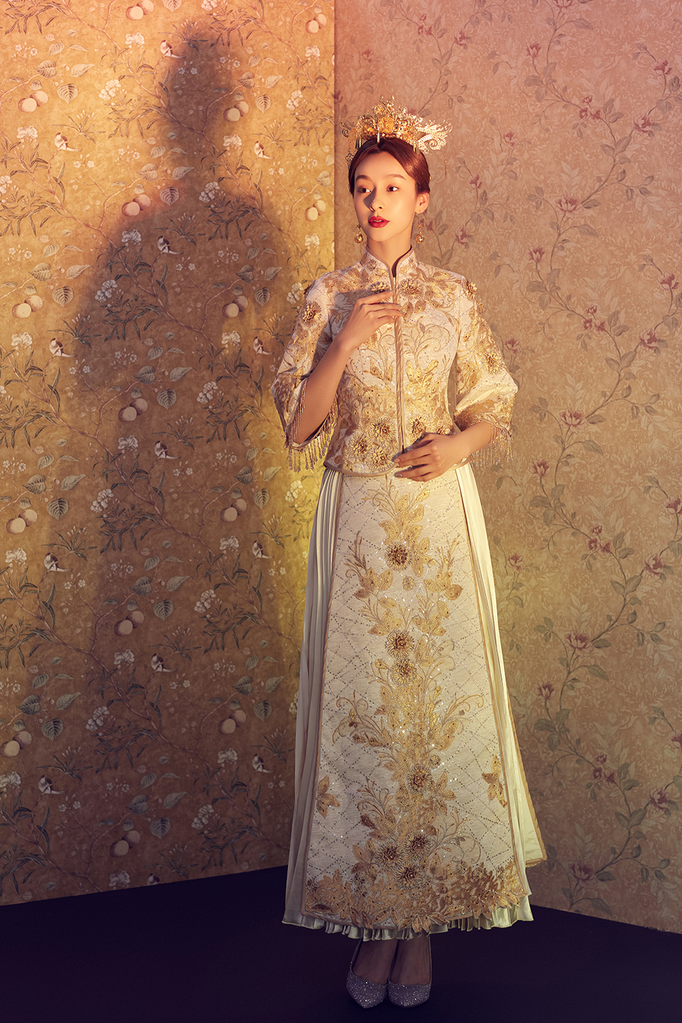 【绝美婉约】白金刺绣马来褂