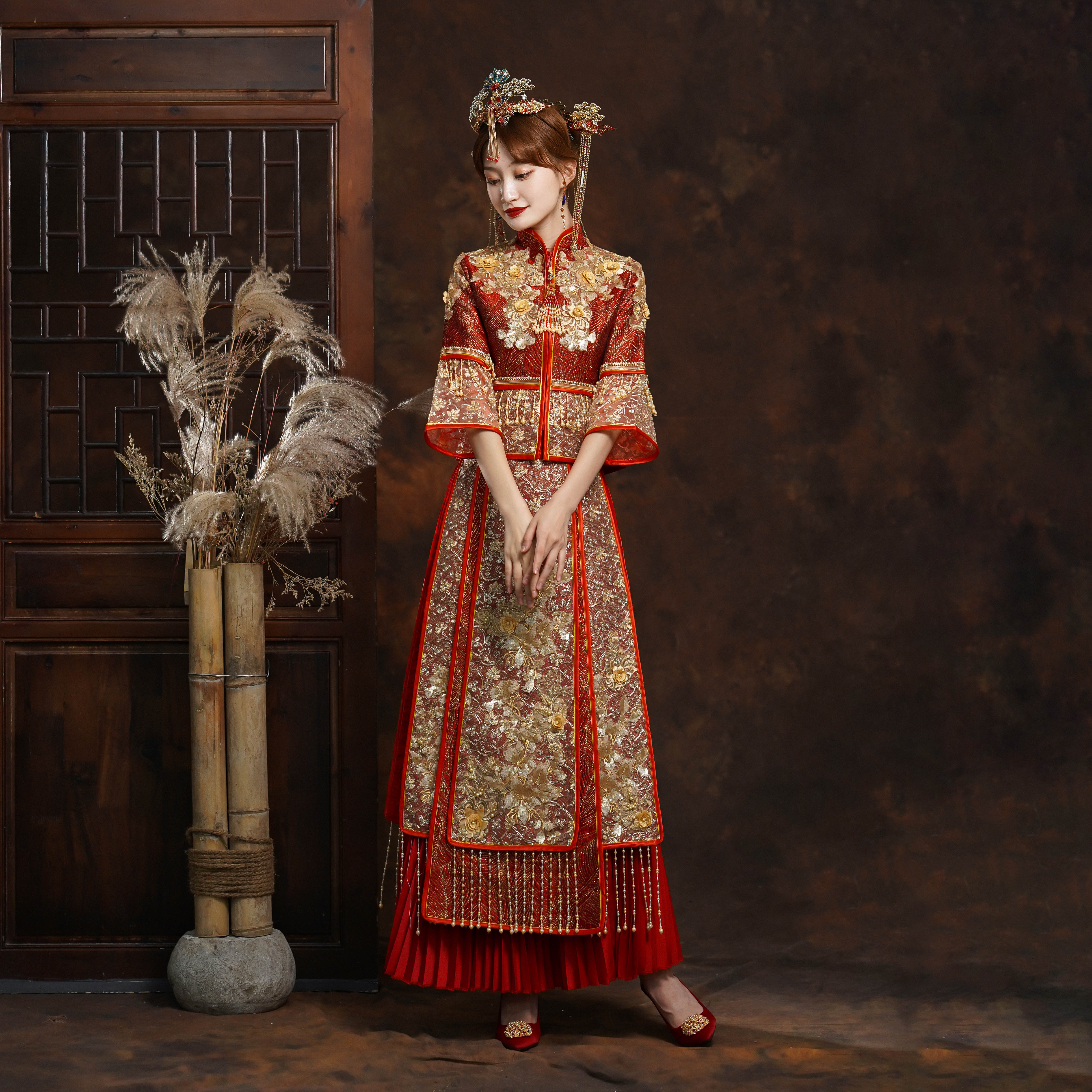 秀禾婚纱敬酒服三套的顺序