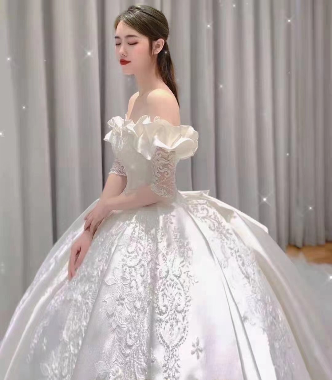 明星款高定婚纱