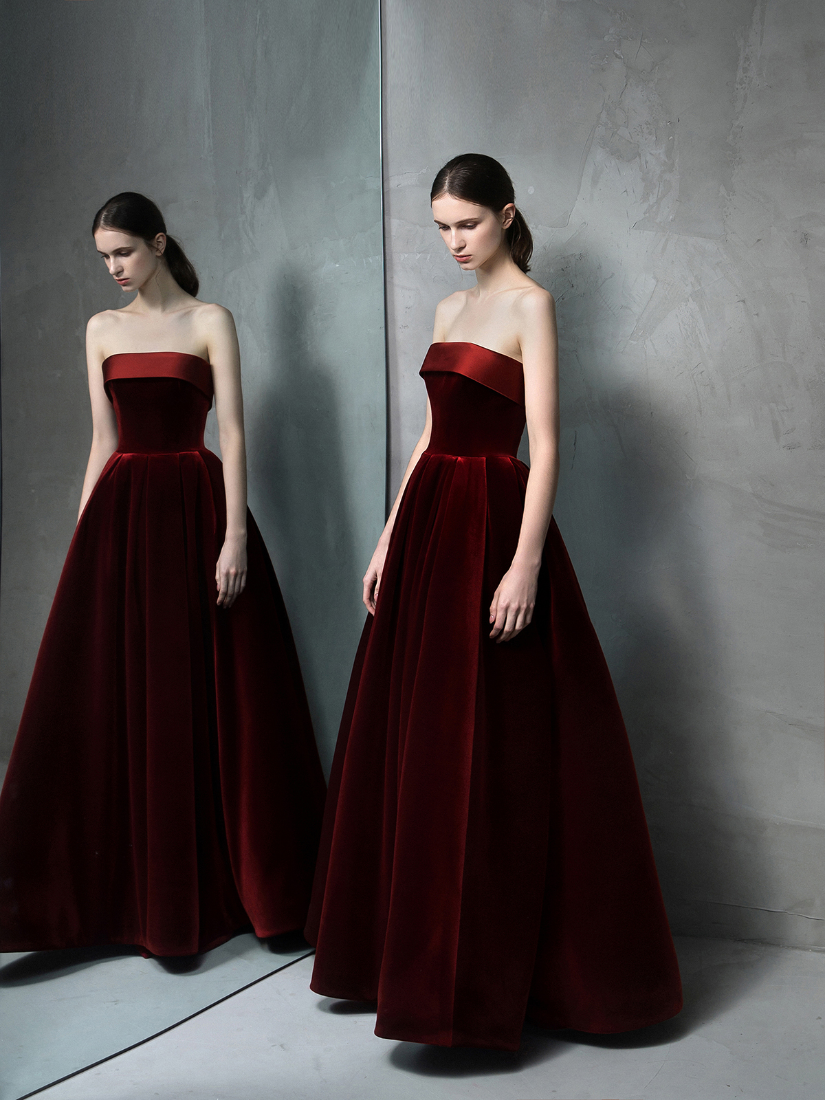明星款丨复古红丝绒礼服