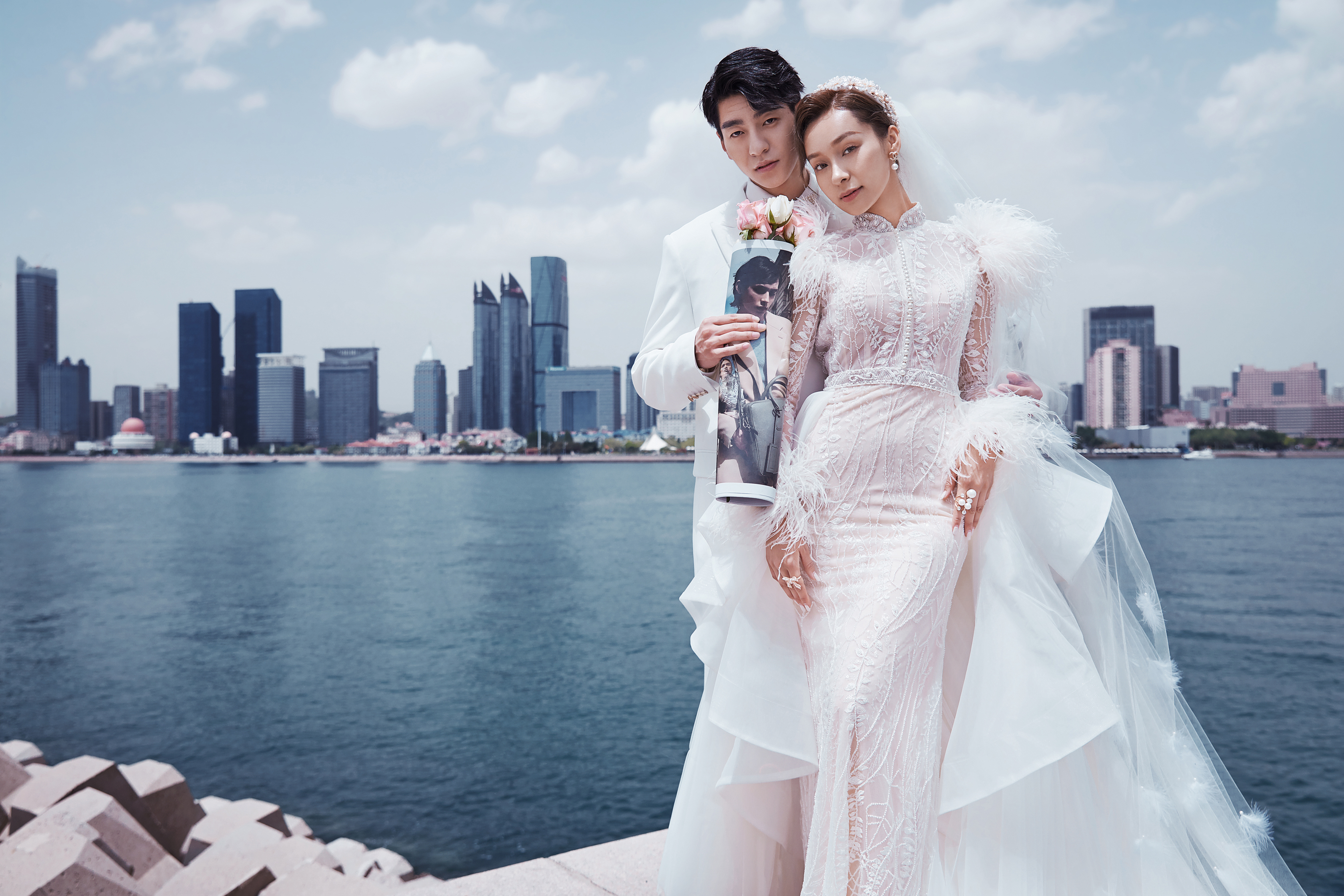 《情人坝 灯塔-四》-法式婚纱照