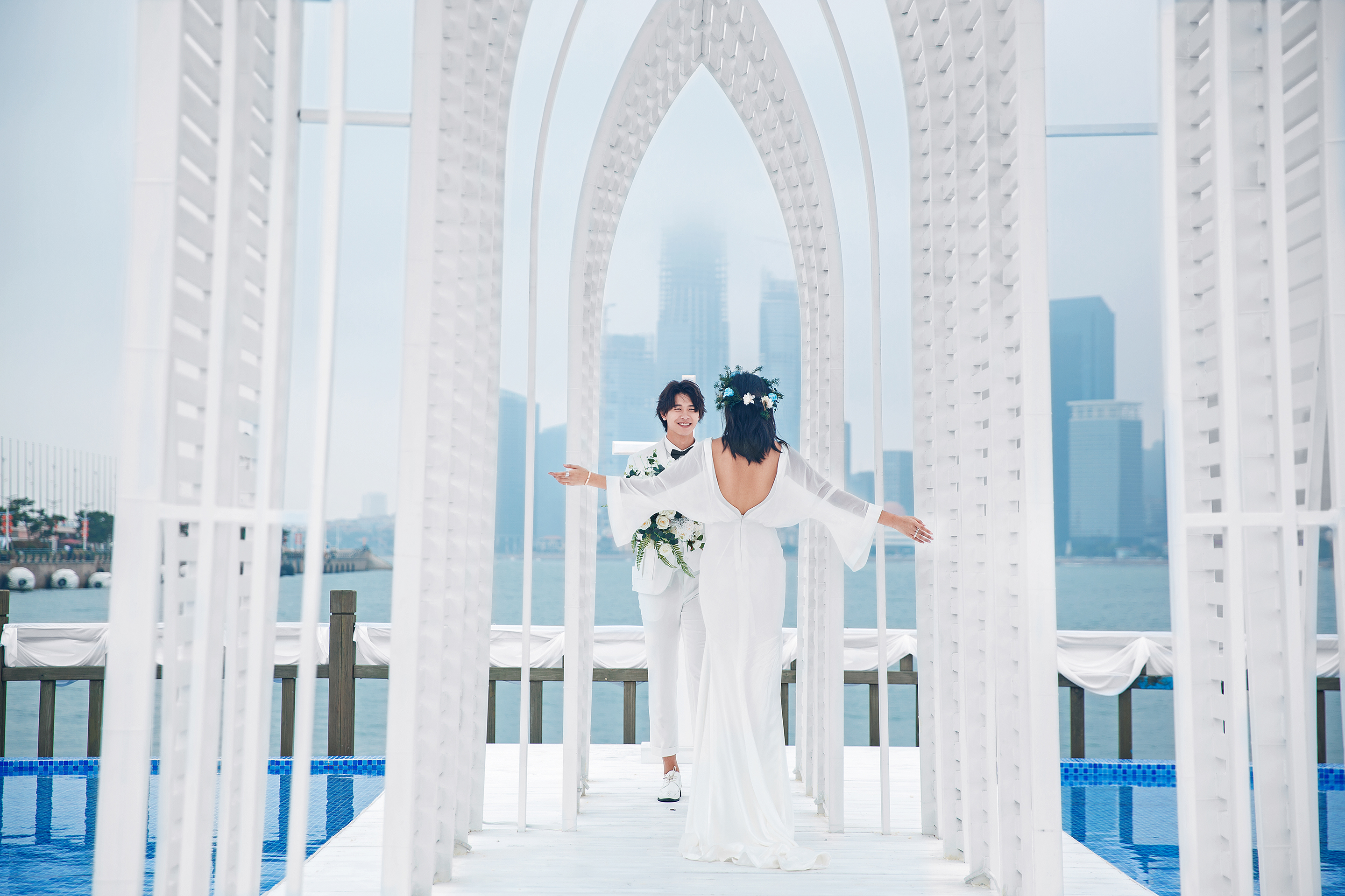 《水上教堂-济南海景婚纱照》-婚纱摄影工作室