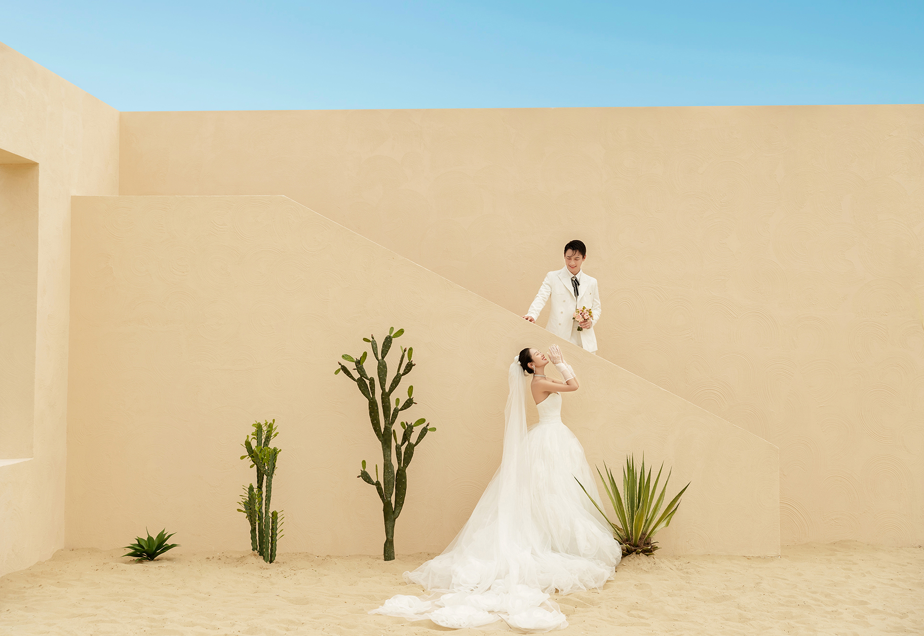 《霓虹甜心》-单色 背景婚纱照