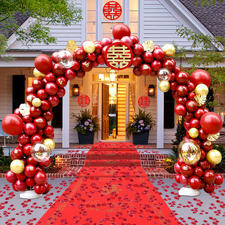 【包邮】结婚气球拱门大门装饰婚庆订婚宴气球门套装喜庆路引