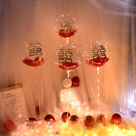 【包邮】结婚求婚网红发光波波球气球装饰套装
